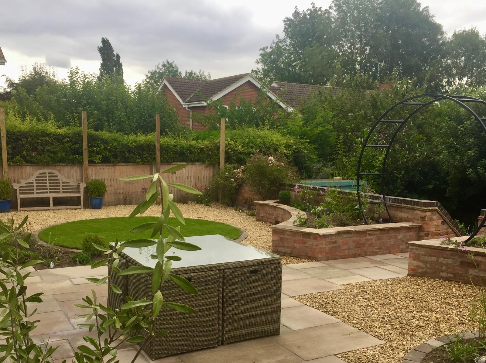 Raised beds and paving construction