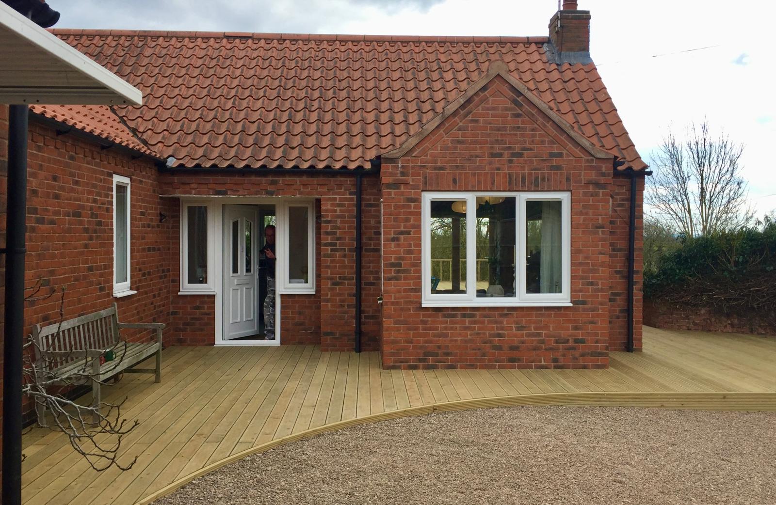 Timber deck viewed from garden