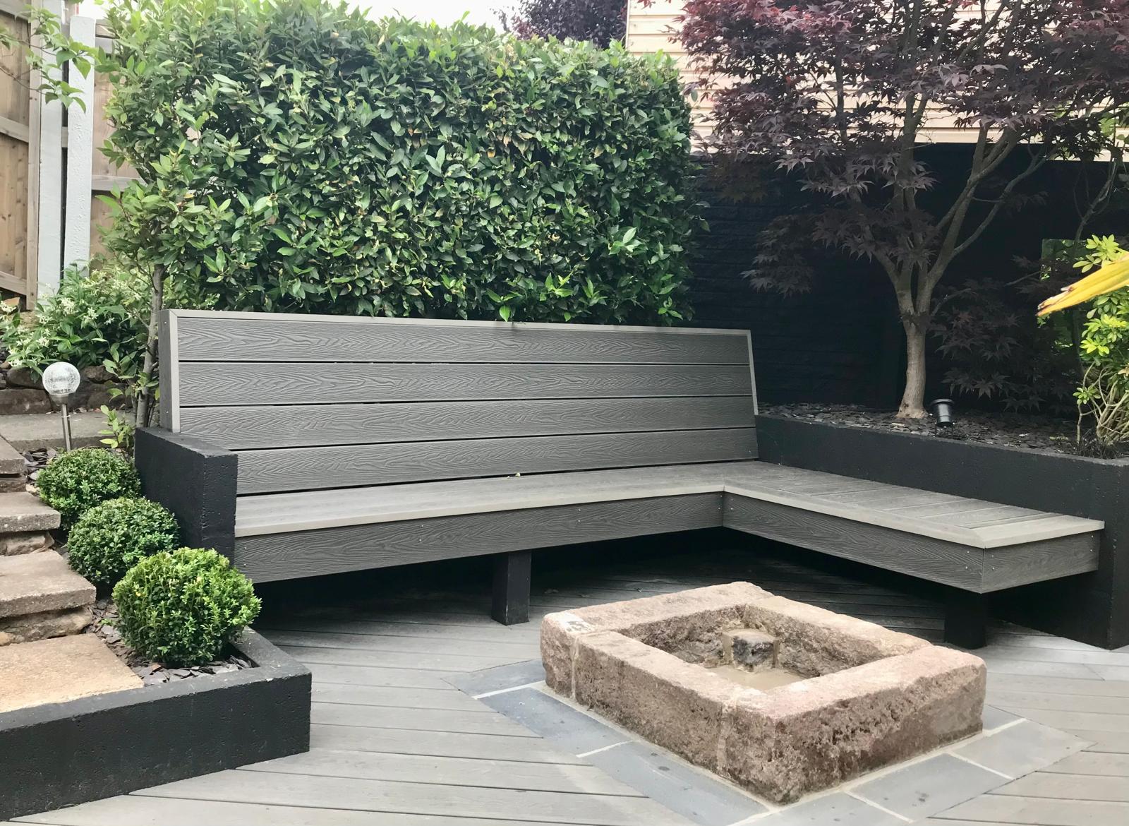 Composite decking with planting detail