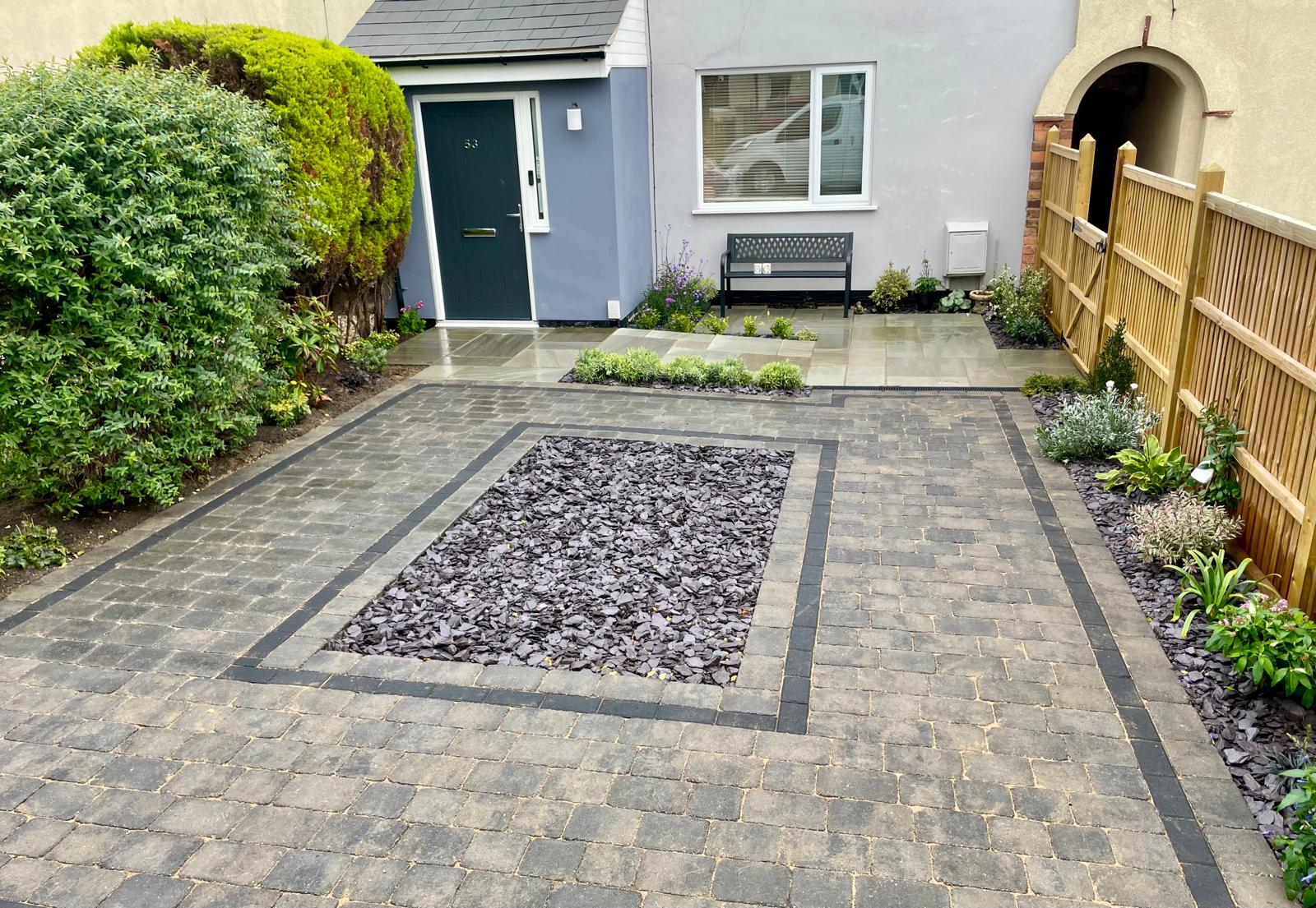 Block paving driveway — hard landscaping